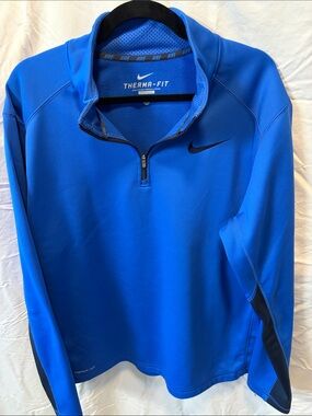 Nike Men’s Therma-Fit Royal Blue Half-Zip Performance Pullover
